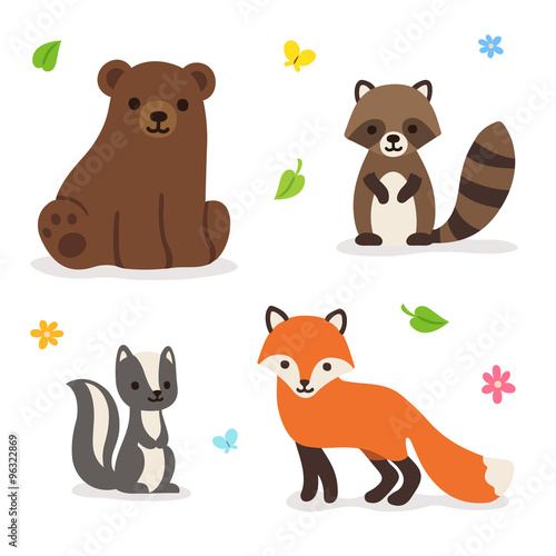 Forest animals vector illustration