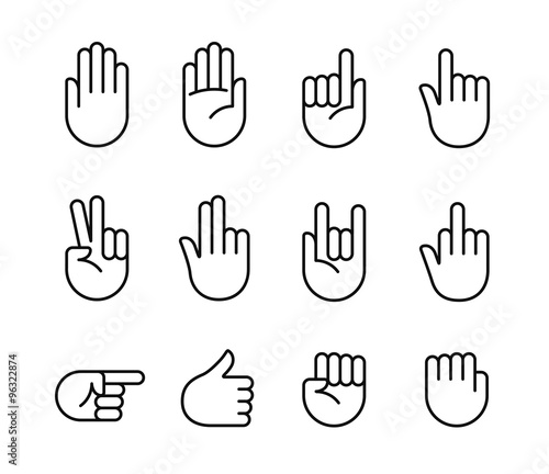 Hand gestures icons