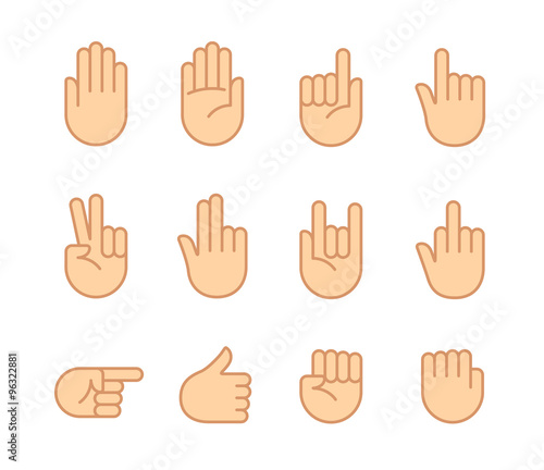 Hand gestures icons