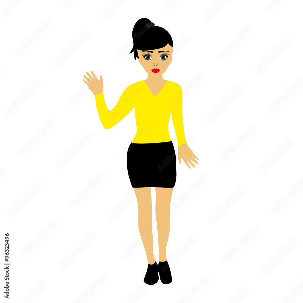 young girl on a white background young girl on a white background