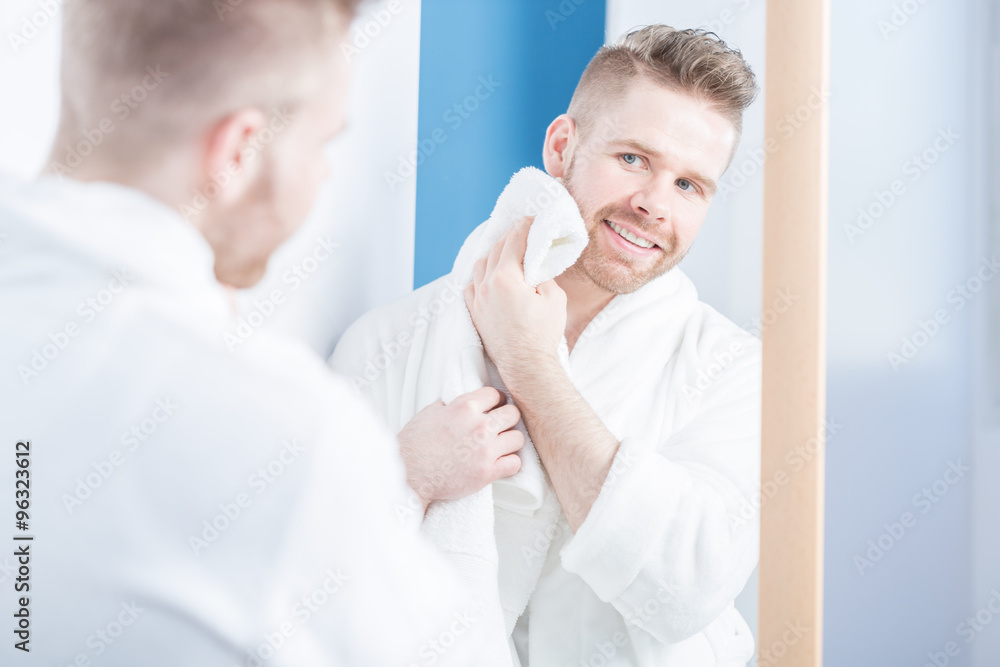 Attractive man in bathroom Attractive man in bathroom