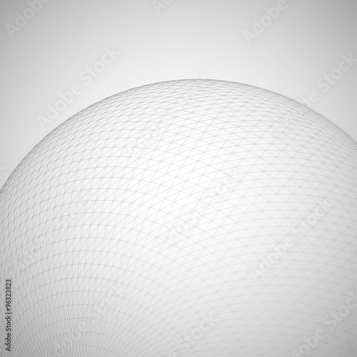 3D sphere with global line connections