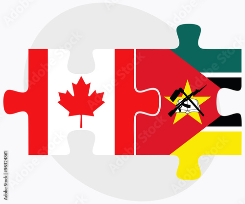 Canada and Mozambique Flags