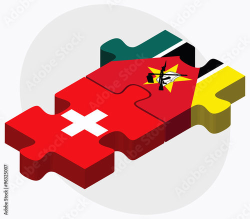 Switzerland and Mozambique Flags