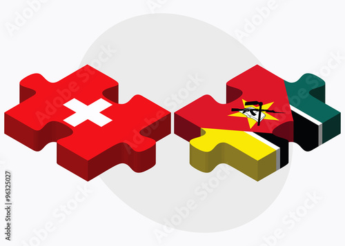 Switzerland and Mozambique Flags