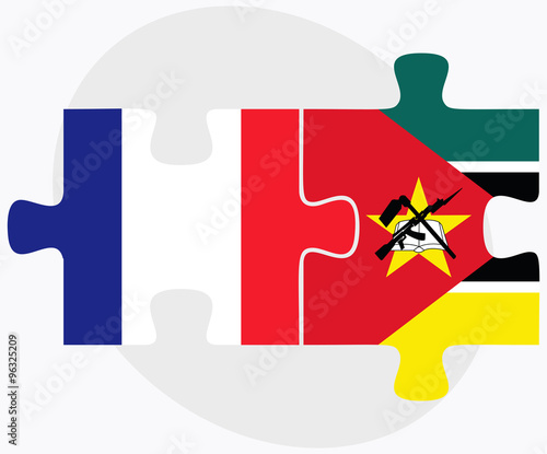 France and Mozambique Flags