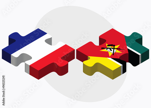 France and Mozambique Flags