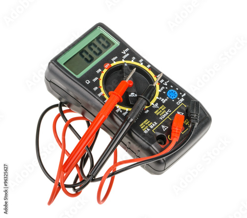 Digital multimeter isolated on white background. without shadow