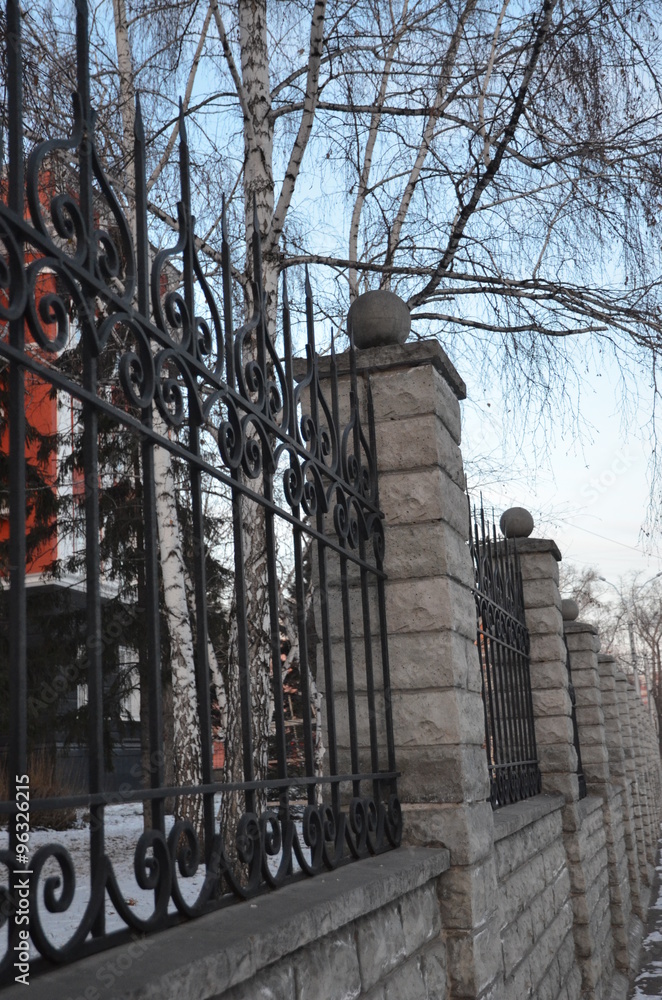 Fototapeta premium fence, Barnaul streets, wrought-iron fence