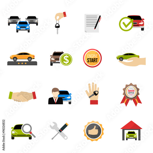 Car Dealership Icons Set