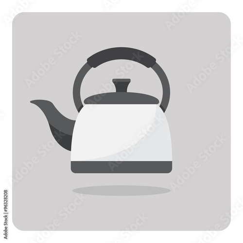 Vector of flat icon, kettle on isolated background