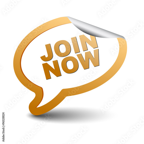 orange vector element bubble join now