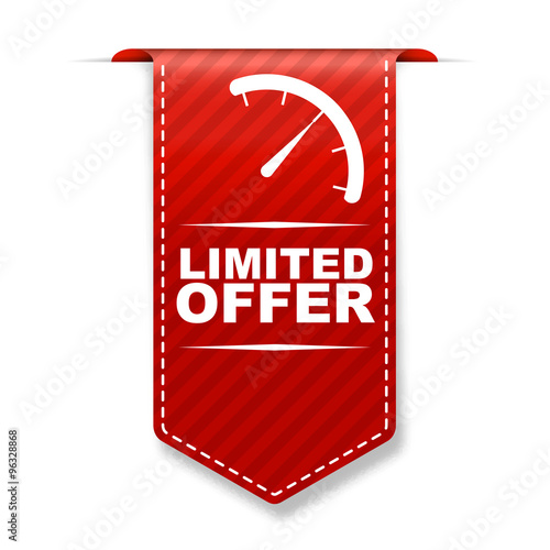 red vector banner design limited offer