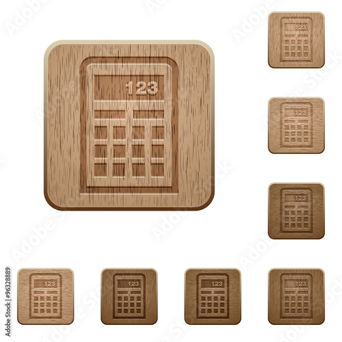 Calculator wooden buttons