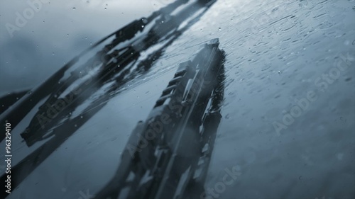 Windshield wiper with rain shooting with high speed camera, phantom flex.