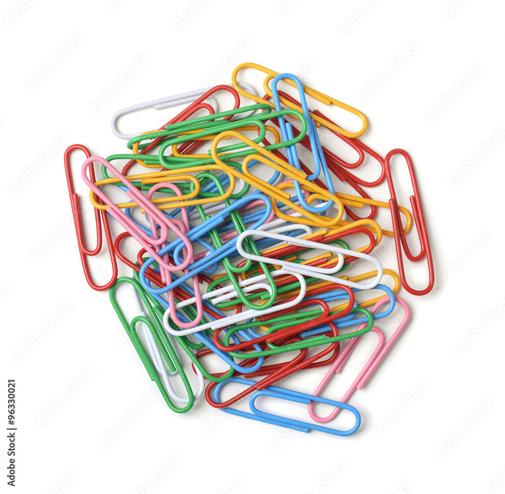 Top view of color paper clip