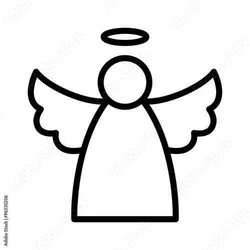 Christmas angel with wings and halo flat icon for apps and websites
