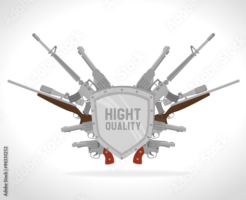 guns and shield design, high quality concept clip art preview