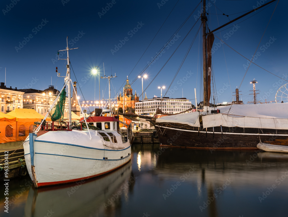 Boats on marketplace