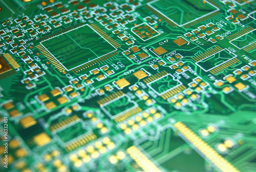 Printed circuit board green electronic background
