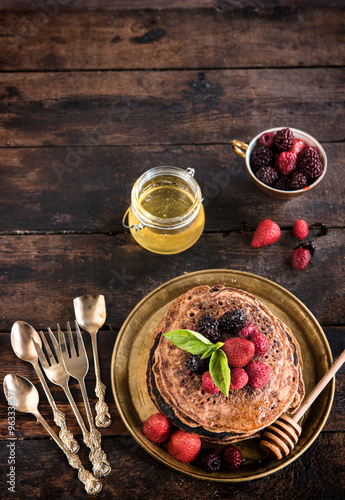 Wallpaper Mural Buckwheat pancakes with honey Torontodigital.ca