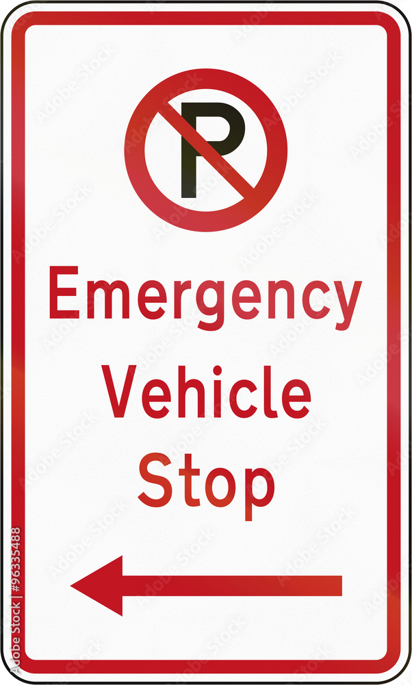 New Zealand road sign - Emergency vehicle stop New Zealand road sign - Emergency vehicle stop