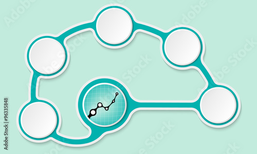 Vector circular text boxes for your text and graph