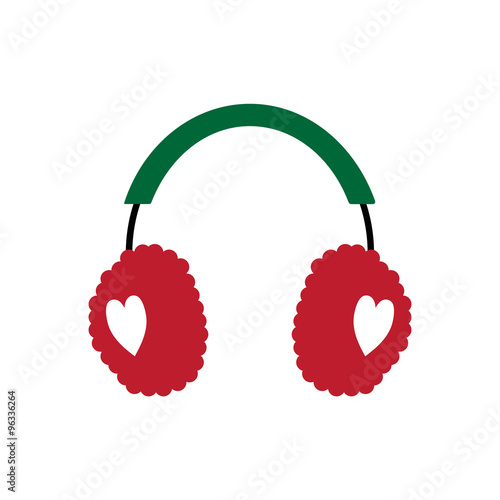 flat icon with long shadow earmuffs hearts