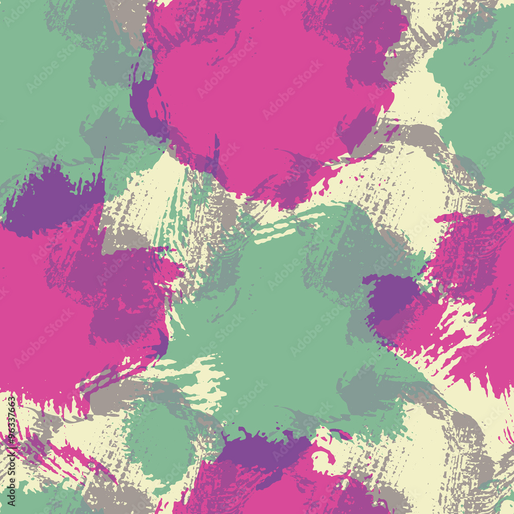 Abstract seamless pattern with colorful stains and smears