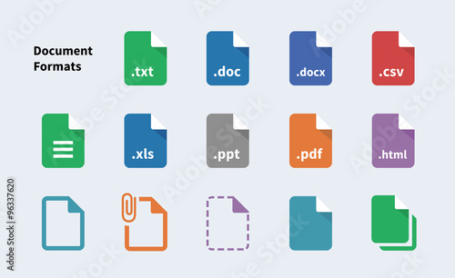 File Formats of Document icons photo
