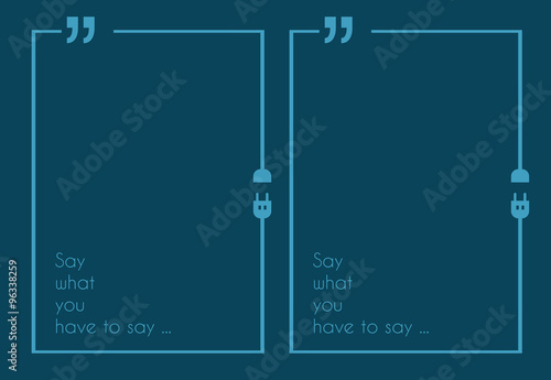 Quotation Mark Frame with Flat style and space for text.