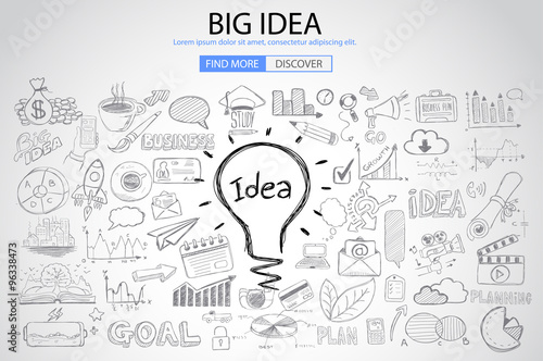 Big Idea concept with Doodle design style