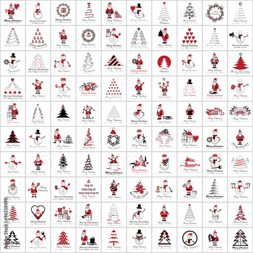 Christmas Icons And Elements Set - Vector Illustration, Graphic Design. Collection Of Xmas Icons. For Web, Websites, Print, Presentation Templates, Mobile Applications And Promotional Materials
