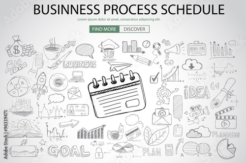 Business Process Schedule with Doodle design style
