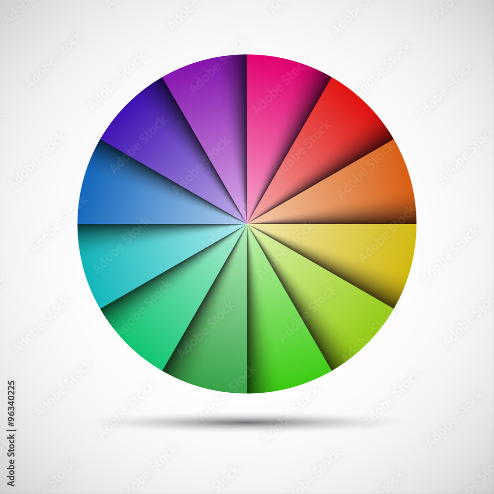 Fototapeta premium Color round palette on gray background, vector illustration