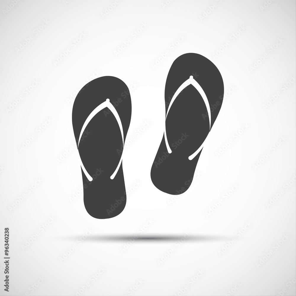 Simple beach flip flops icons, vector illustration isolated on white background Simple beach flip flops icons, vector illustration isolated on white background