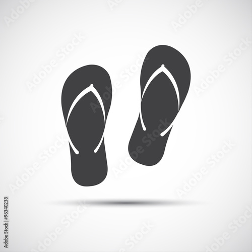 Simple beach flip flops icons, vector illustration isolated on white background