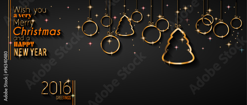 2016 Happy New Year and Merry Christmas Background