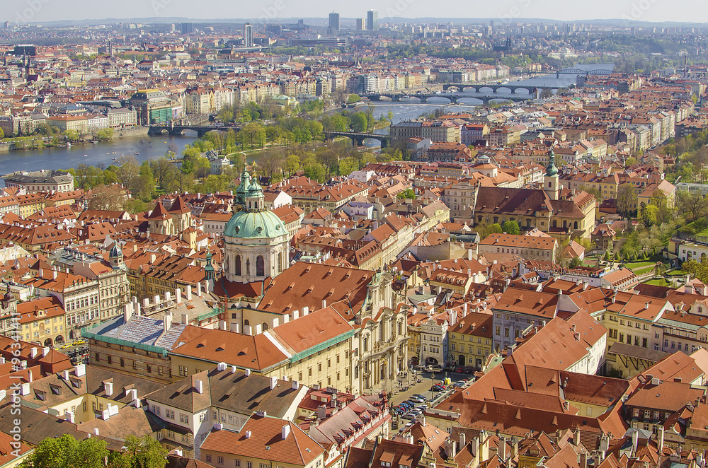 Aerial view of Old Town in Prague, Czech Republic