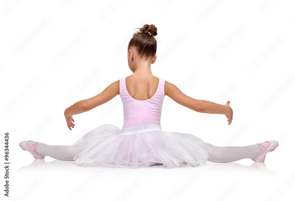 Naklejka premium ballerina in tutu sitting on floor