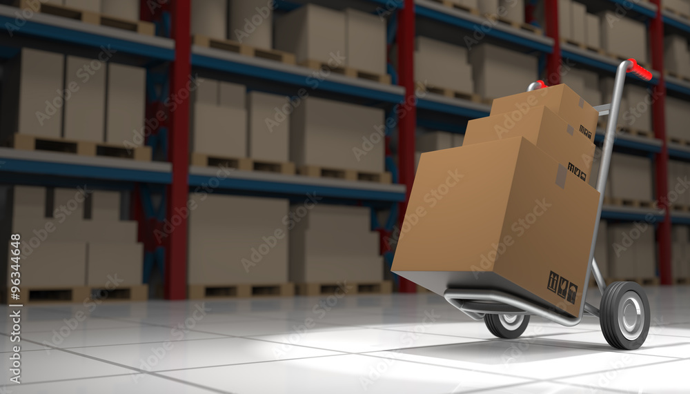Fototapeta premium Box on a Hand Truck