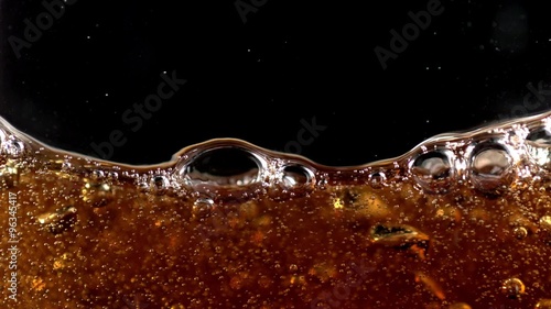 Pouring soft drink into glass shooting with high speed camera, phantom flex.