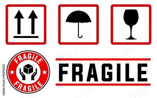 fragile signs and stamps