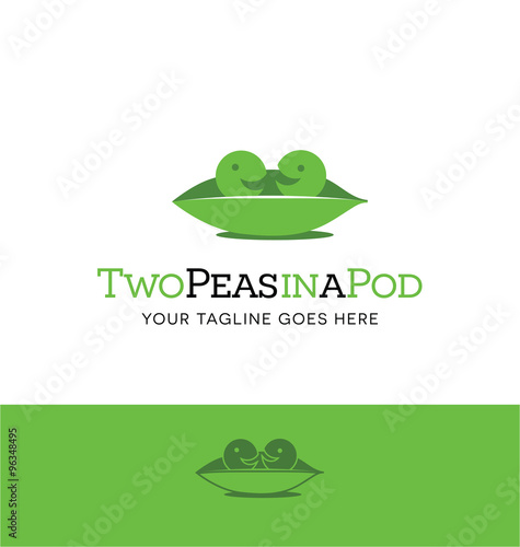 2 peas in a pod. Cute logo concept for a business or website