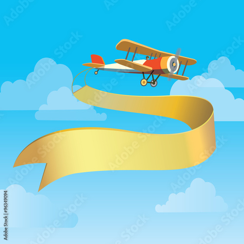 retro plane with banner