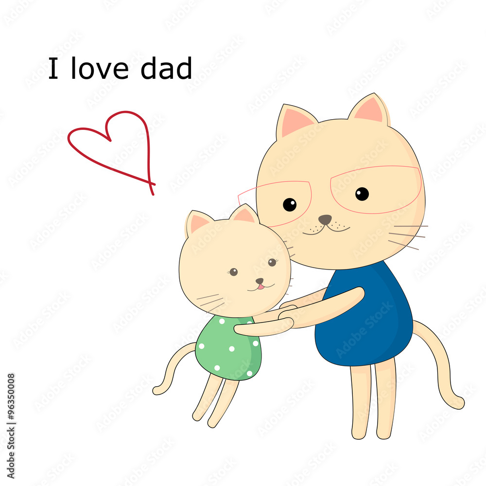 Greeting card for dad with cute animals Greeting card for dad with cute animals