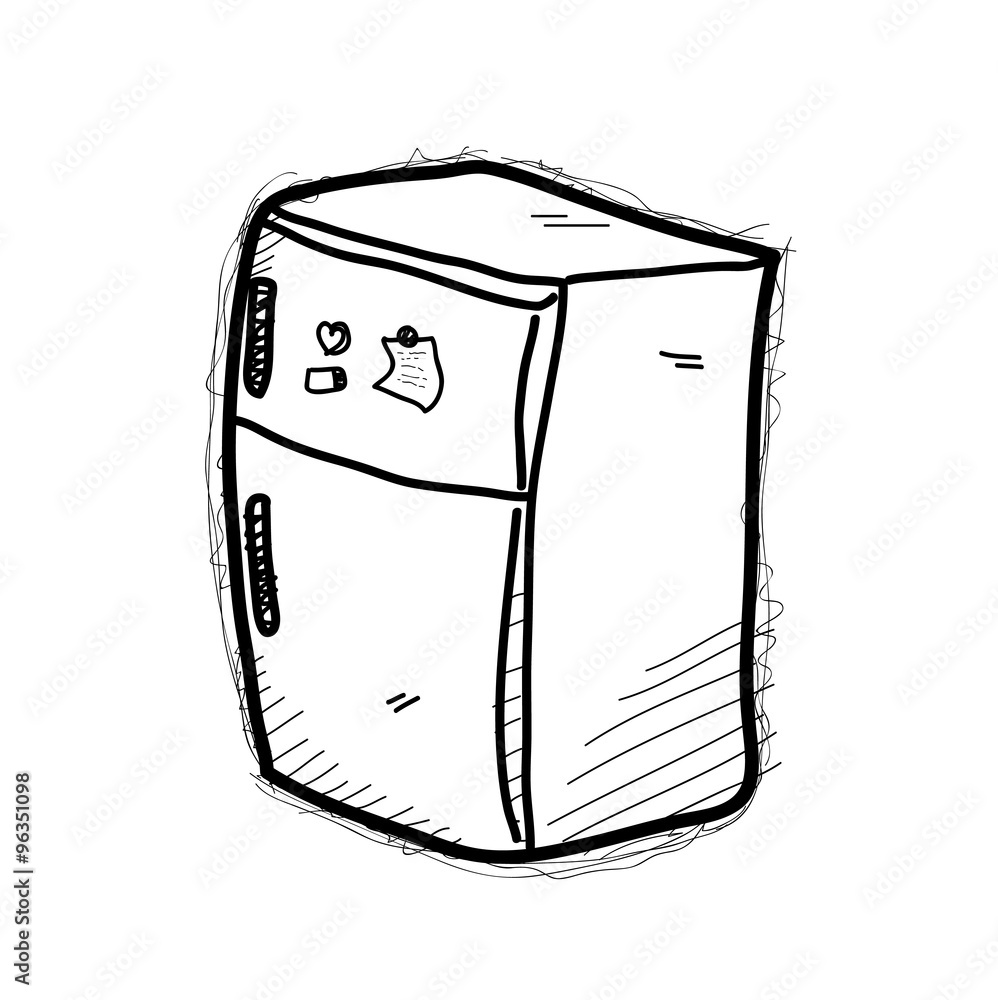 Mechanical Refrigerator Drawing Sketch  Drawing Skill