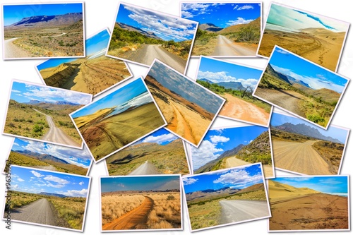 Desert road collage