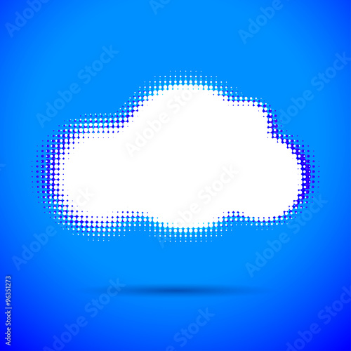 Halftone cloud shape with color aberrations