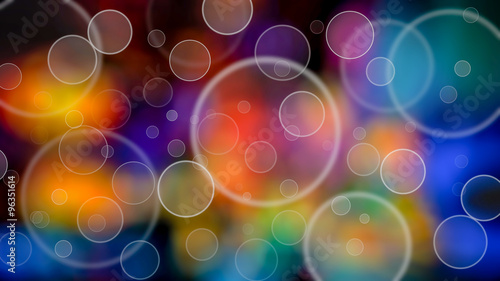Colorful bokeh, red blue green yellow bubble circle on multicolor background.